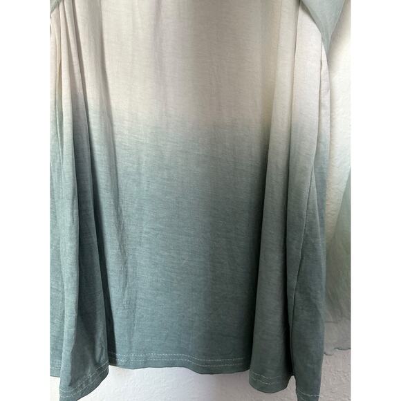 Coco + Carmen Boho Top Size S-M Blue Ombre Bell Sleeve Sheer Fairy Feminine Flow - Picture 5 of 13